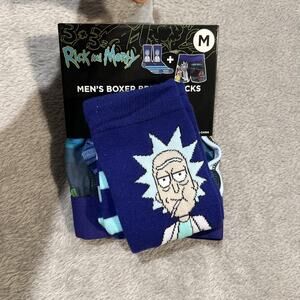 Rick and Morty Boxer Brief Socks Set Mens Medium Cartoon Adult Swim Gift NWOT